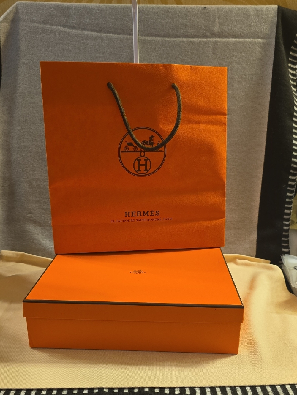 Hermes Orange Gift Bag and Box Set